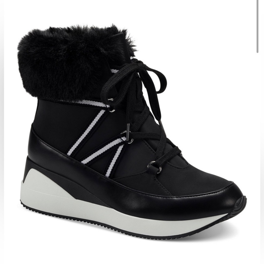 ♣️NWT Alfani Step Flex Platform Wedge Sneaker Bootie w/Faux Fur